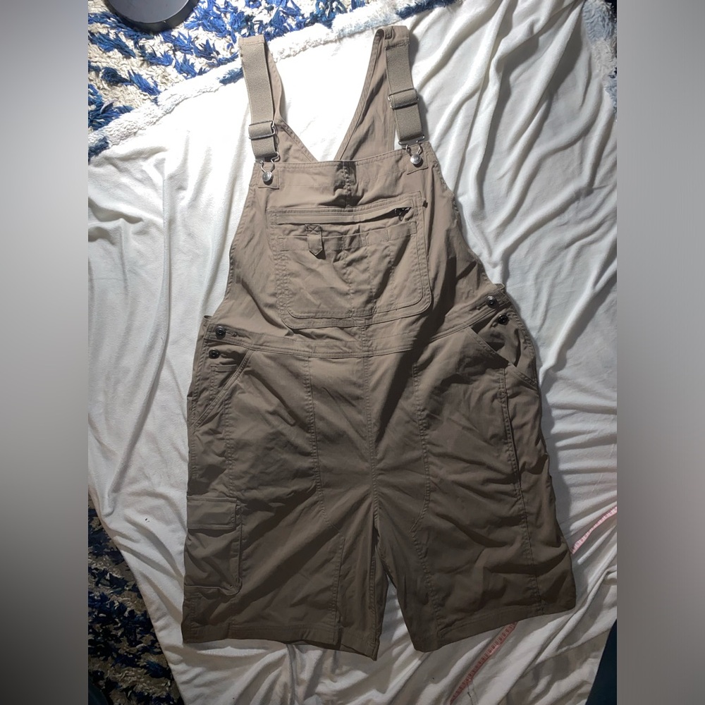 Deluth Trading co XXL 2XL short gardening overalls pockets women beige brown